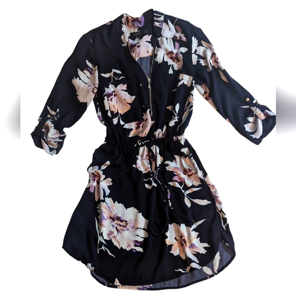 Dynamite Black Floral Mini Dress